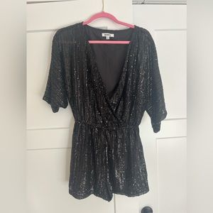BB Dakota sequin black romper size small
